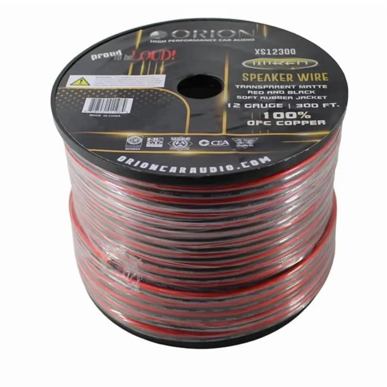 12 GA AWG Black/Red Rubber Jacketed 100% OFC Orion Speaker Wire Lot Orion