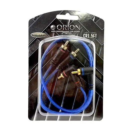 ORION Wired CR1.5FT (1.5-FT Blue) 2 Channel RCA Male to RCA Male Stereo Car Audio Cable Orion