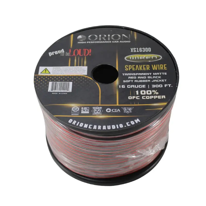 Orion XS16300 16-Gauge Speaker Wire Roll 300 FT 100% OFC Orion