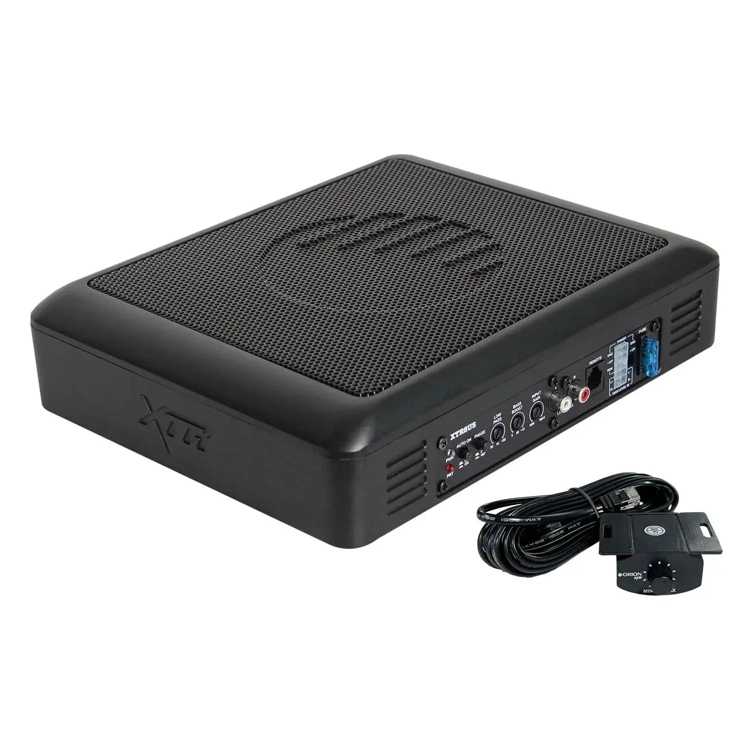 XTR8US – 8" Slim Underseat Subwoofer with Built-In Amplifier - Balanced Audio