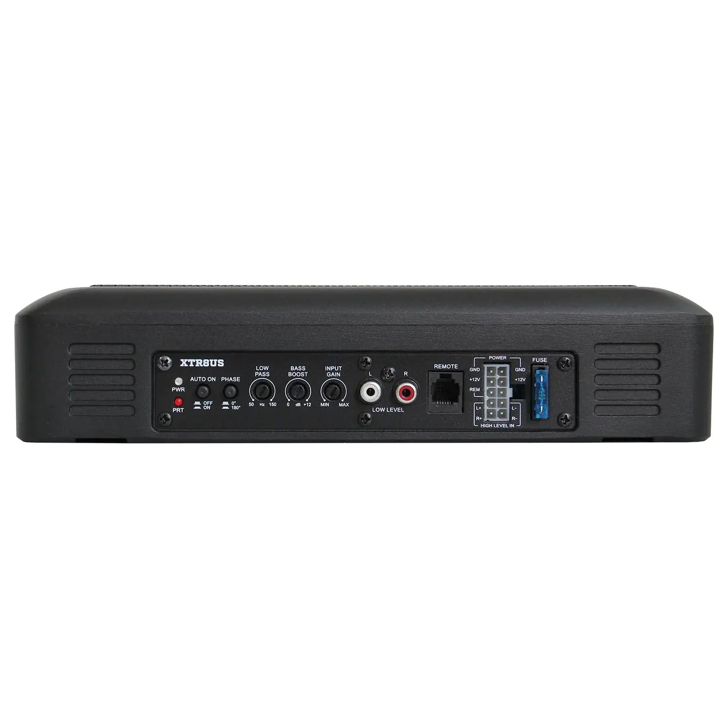 XTR8US – 8" Slim Underseat Subwoofer with Built-In Amplifier - Balanced Audio